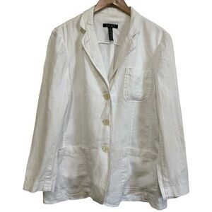 Lauren Ralph Lauren Off White Linen Women’s Blazer Sport Coat Size 12